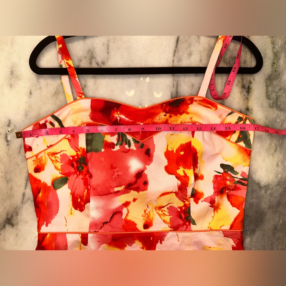 EUC Kristin Davis Size 10 Floral Spaghetti Strap Mini Dress - Picture 10 of 13